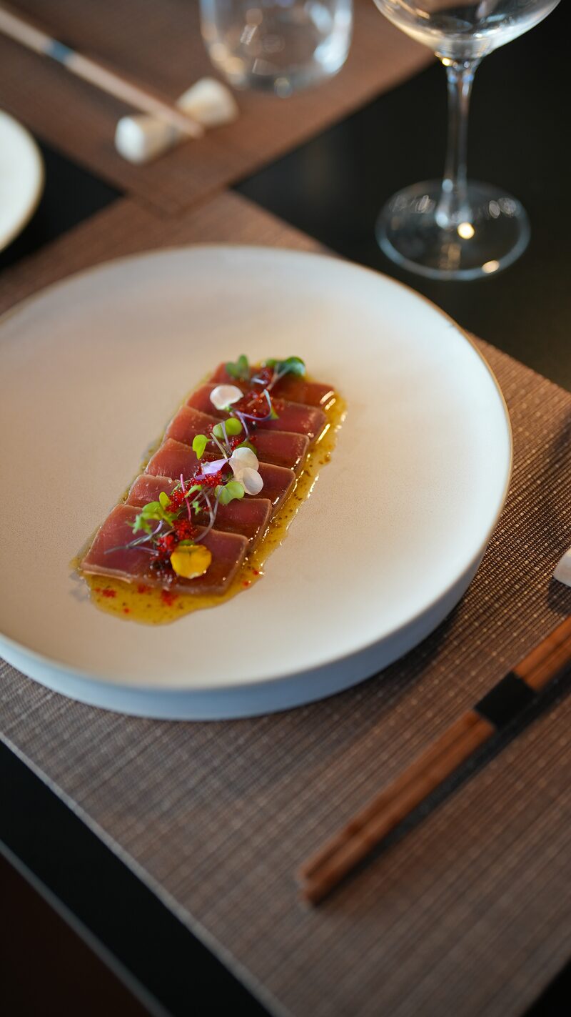 Seared bluefin tuna tataki with yuzu kosho dressing